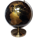 Sleek Gold And Black 30 cm World Globe