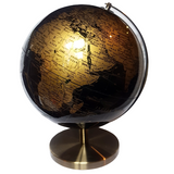 Sleek Gold And Black 30 cm World Globe