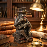 Steampunk Cold Cast Bronze Chimpanzee Monkey Professor With Jet Pack