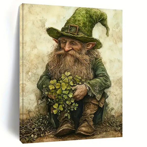 The Luck Of The Irish Leprechaun Holding A Four Leaf Clover Bouquet