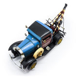 Model of an old-fashioned tow truck with a crane on a white background