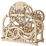 A wooden gears and cogs puzzle model labeled 'UGEARS THEATER' on a plain white background.