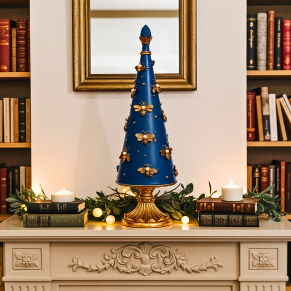 Vintage Royal Blue Bee Christmas Jewel Tree
