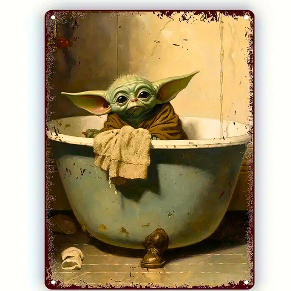 Yoda Wash You Must... Star Wars Metal Tin Sign