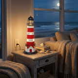 Red And White Striped Lighthouse Table Lamp
