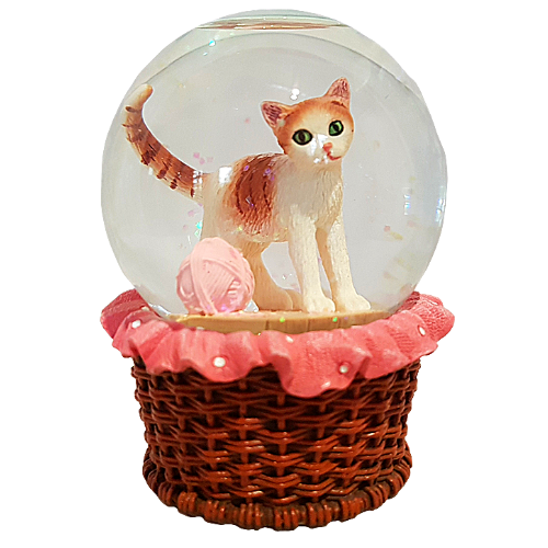 Inquisitive Kitten Glitter Water Globe