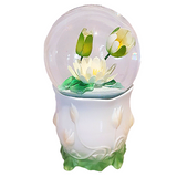 Beautiful Dreamer Water Lily Musical Rotating Glitter/Snow Water Globe