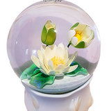 Beautiful Dreamer Water Lily Musical Rotating Glitter/Snow Water Globe