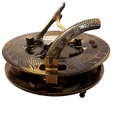 Victorian Steampunk Style Brass Compass and Sundial