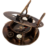 Victorian Steampunk Style Brass Compass and Sundial