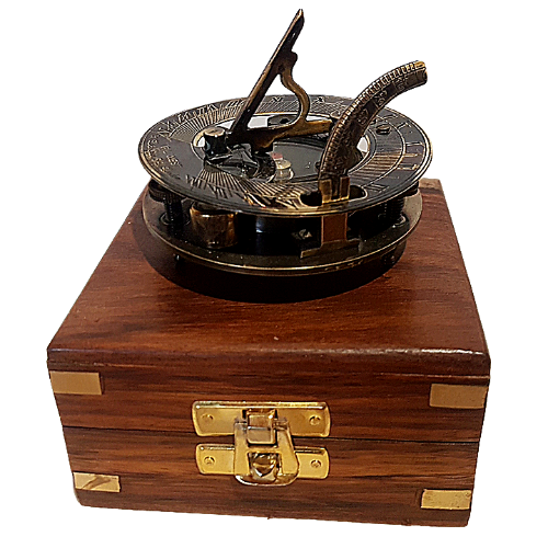 Victorian Steampunk Style Brass Compass and Sundial