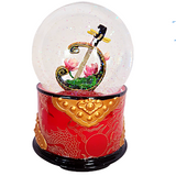 Moonlight On Spring River Musical Rotating Snow/Glitter Water Globe