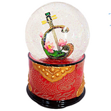 Moonlight On Spring River Musical Rotating Snow/Glitter Water Globe