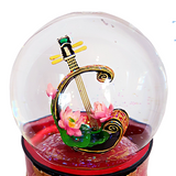 Moonlight On Spring River Musical Rotating Snow Water Globe