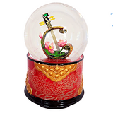 Moonlight On Spring River Musical Rotating Snow/Glitter Water Globe