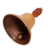 Brass Nautical Bell With Wooden Handle 