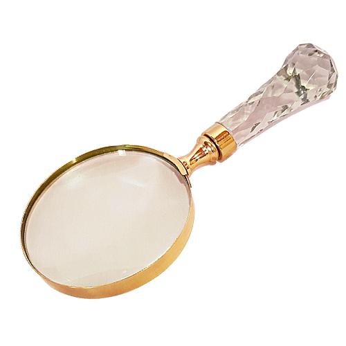 Brass Magnifying Glass With Glass Handle