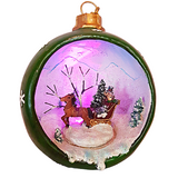 Half Moon Sleigh and Horse Christmas Ornament