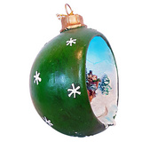 Half Moon Sleigh and Horse Christmas Ornament