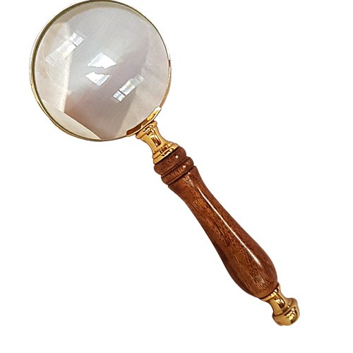 Brass And Wood Handled Magnifying Glass