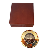 Brass Compass In Rosewood Box With Poem Engraved By John Ruskin