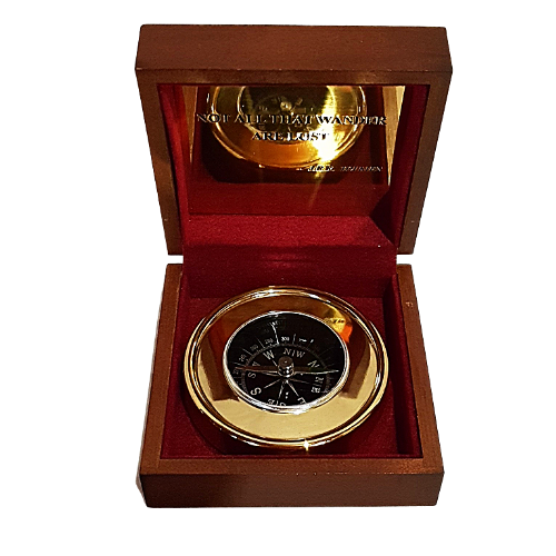 Brass Compass With Poem Engraved By J.R.R. Tolkien