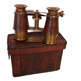 Brass and Leather Binoculars in London 1917 Leather Case