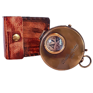 Dolland London Floating Dial Brass Compass in Leather Case