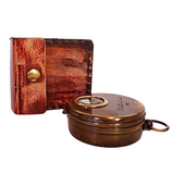 Dolland London Floating Dial Brass Compass in Leather Case