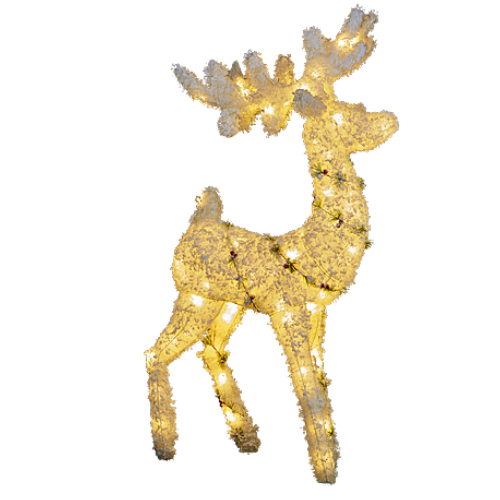 Snowy Deer Fern Light Up LED Christmas Reindeer