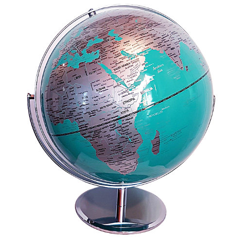 Large Teal Ocean World Globe