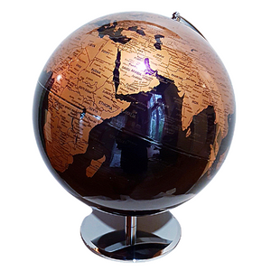Black Purple and Gold World Globe With Gimbal Movement