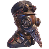 Steampunk Plaque Doctor Bust Secret Treasure Box Statue
