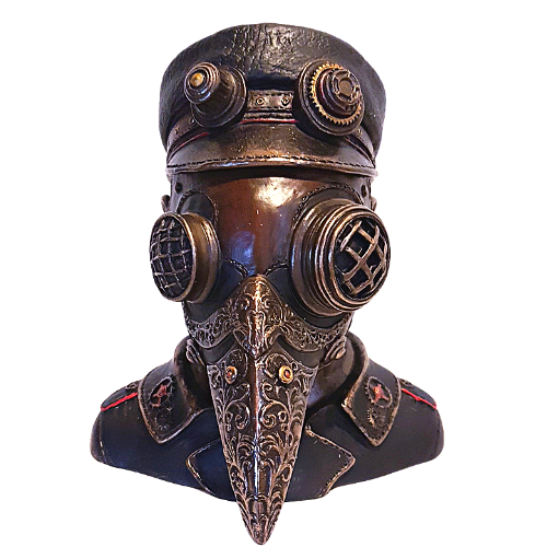 Steampunk Plaque Doctor Bust Secret Treasure Box Statue