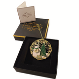 Diorama 3D Happy Snowman Christmas Tree Ornament Finished In 18K Gold