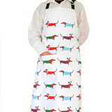 Christmas Dachshund Dogs Heavy Drill Cotton Apron