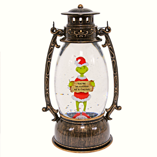 Dr.Seuss The Grinch Grinchmas Christmas Lantern With Lights And Swirling Glitter