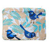 Blue Wrens In The Ferns Toiletry Or Purse Pouch Bag