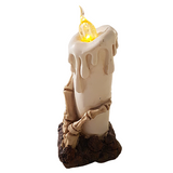 Graveyard Skeleton Light Up Candle Halloween Gothic Display