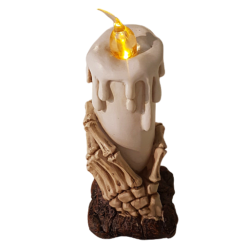 Graveyard Skeleton Light Up Candle Halloween Gothic Display