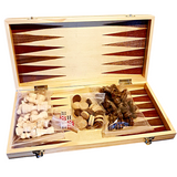 Wooden Chess Checkers And Backgammon Set With Foldable Board 40cm