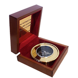Brass Compass In Rosewood Box With Poem Engraved By John Ruskin