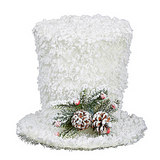 Snowy Christmas Hat Tree Topper with Lights