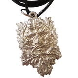 Pewter Green Man Necklace With Leather Strap