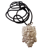 Pewter Green Man Necklace With Leather Strap