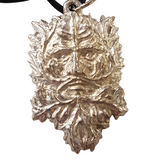 Pewter Green Man Necklace With Leather Strap