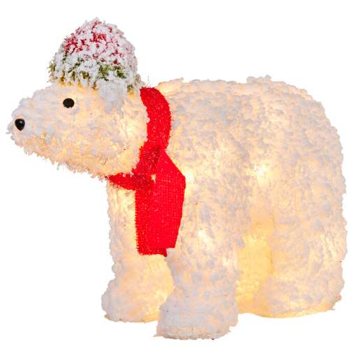 Ben The Christmas Polar Bear with Lights & Snowy Finish 43 cm Long