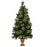 Bristle Berry Christmas Tree with Multi Function Lights 4 Foot Tall
