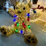 Huge Outdoor Christmas Bear Display with Lights 168 cm Wide