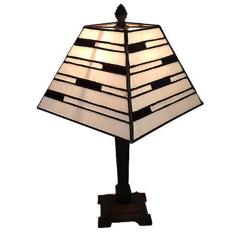 Art Deco White and Black Table Lamp